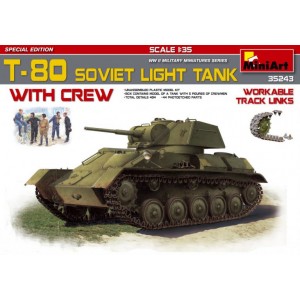 MINIART 35243 T-80 SOVIET LIGHT TANK W/CREW