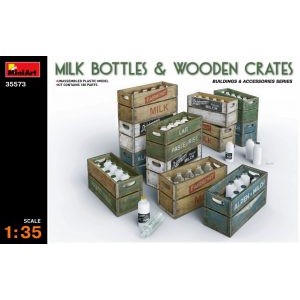 MINIART 35573 MILK BOTTLES & WOODEN CRATES